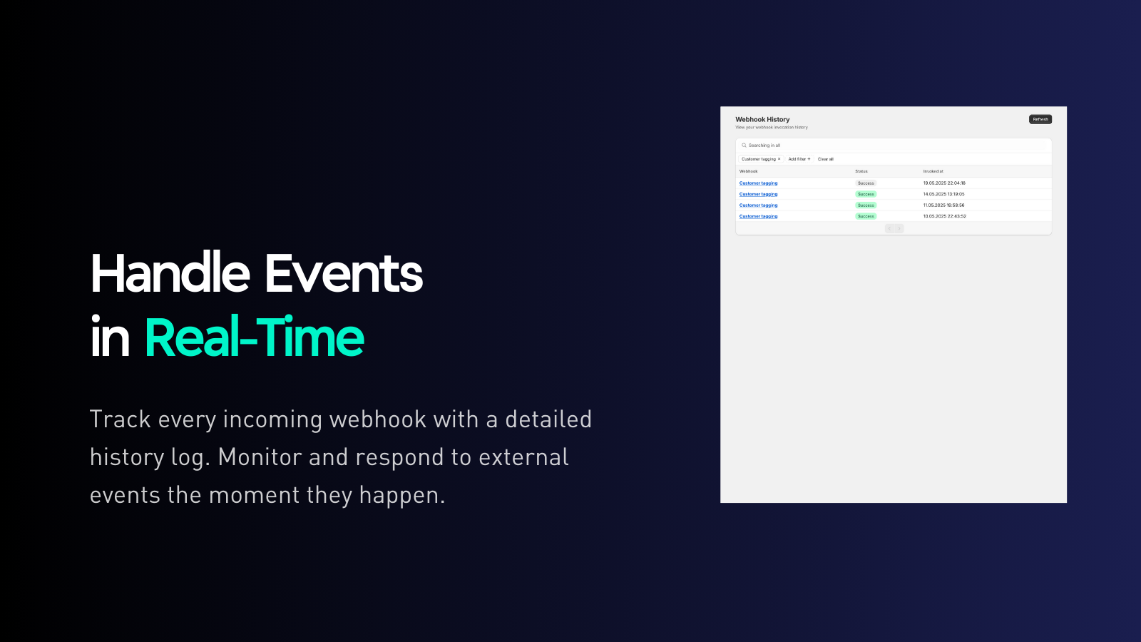 Invocation history with filters